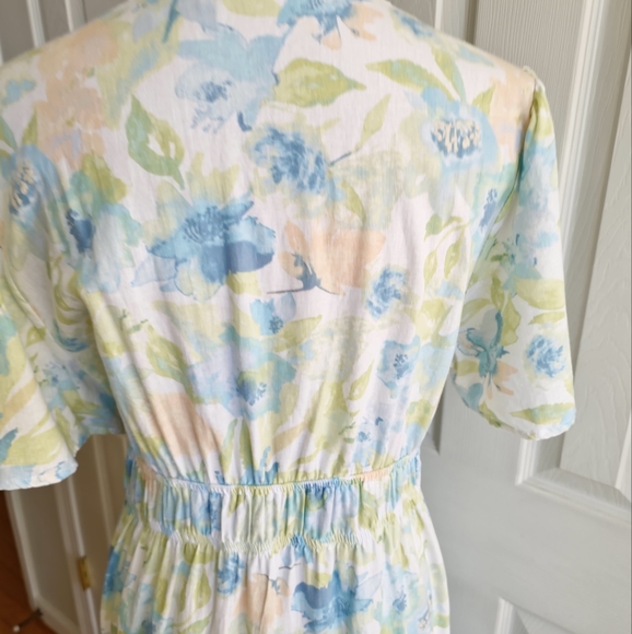 Casa Cabana Floral Tiered Maxi Dress  Woman XL Feminine Beach Pastel Color Long - Picture 12 of 15